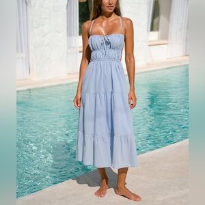 Berlook Light Blue Midi Beach Dress